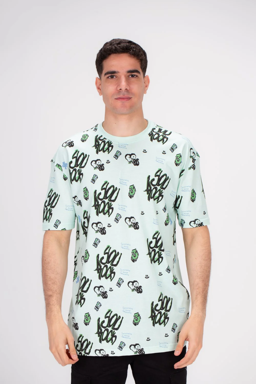 Men's Regular Fit Over Size Front & Back Printed T-shirt Made With Soft Breathable Cotton For All Day - Image 9