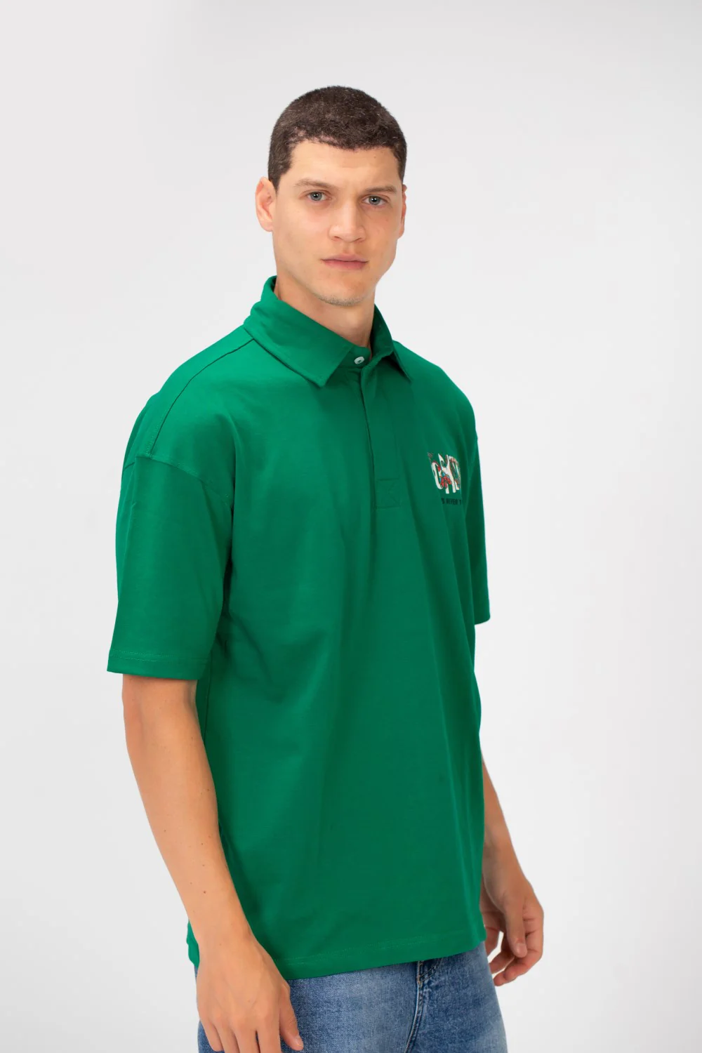 Men's Regular Fit Polo Neck Short Sleeve T-shirt With Colorful Tomato Print - Image 11
