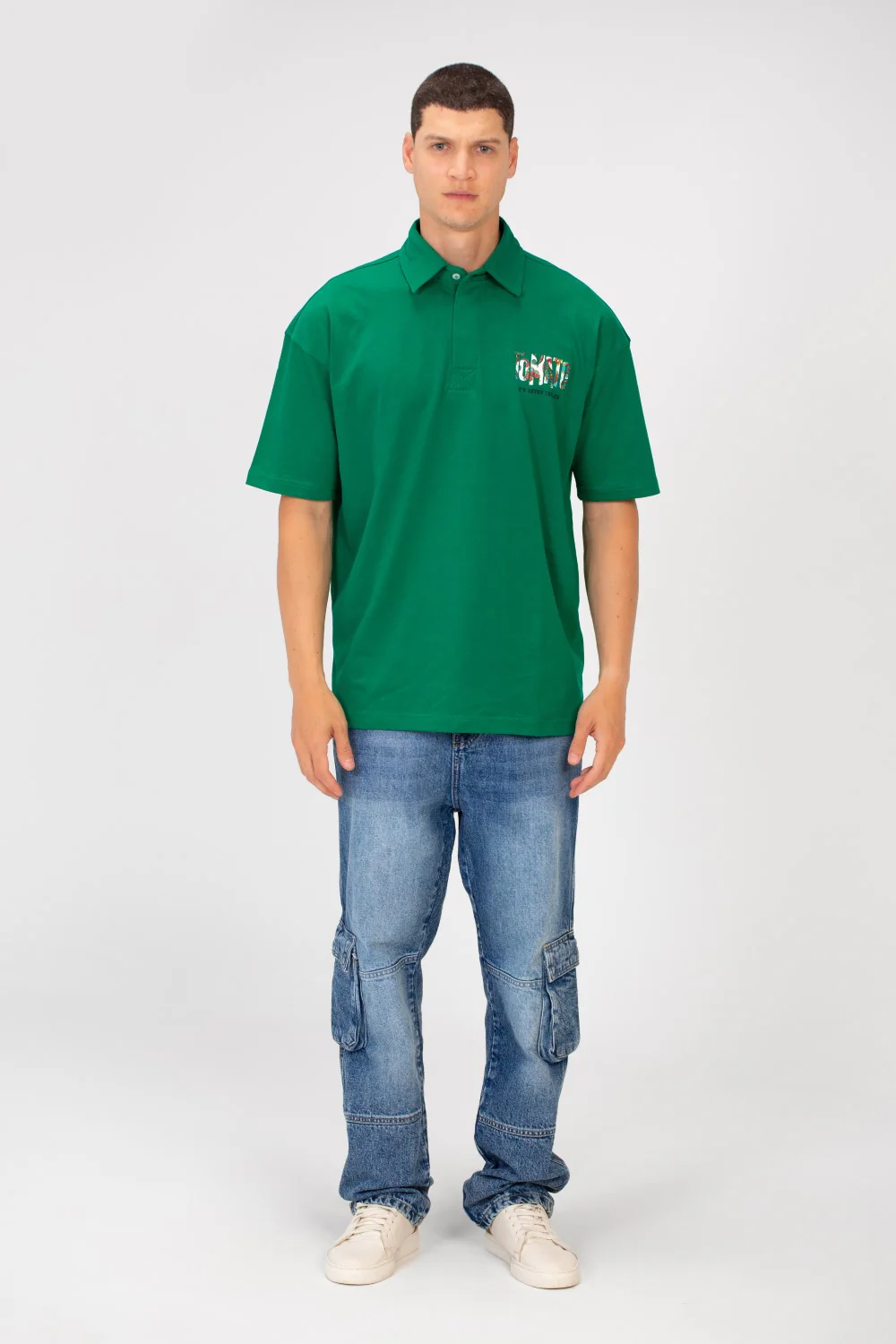 Men's Regular Fit Polo Neck Short Sleeve T-shirt With Colorful Tomato Print - Image 12