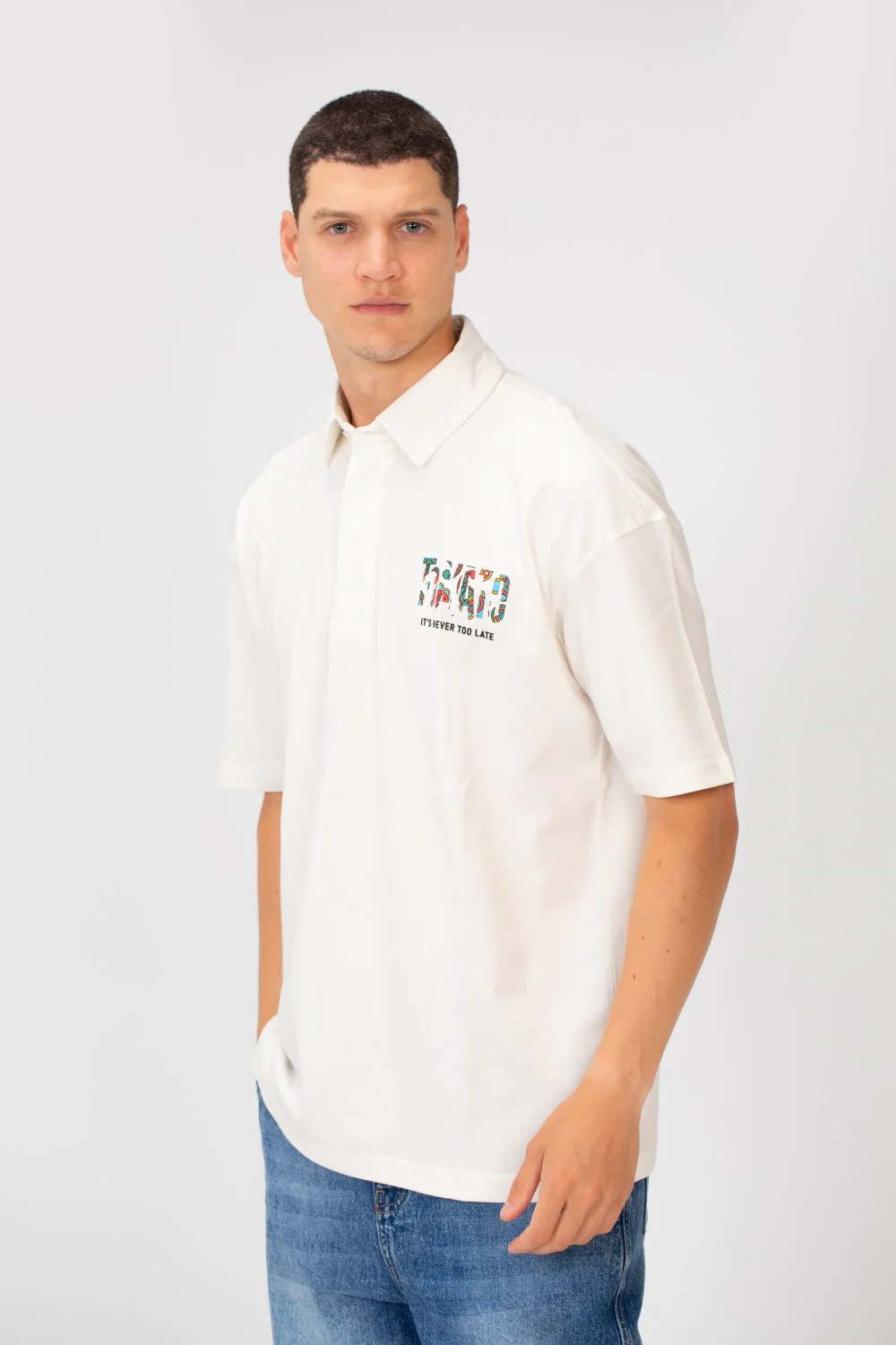 Men's Regular Fit Polo Neck Short Sleeve T-shirt With Colorful Tomato Print - Image 7