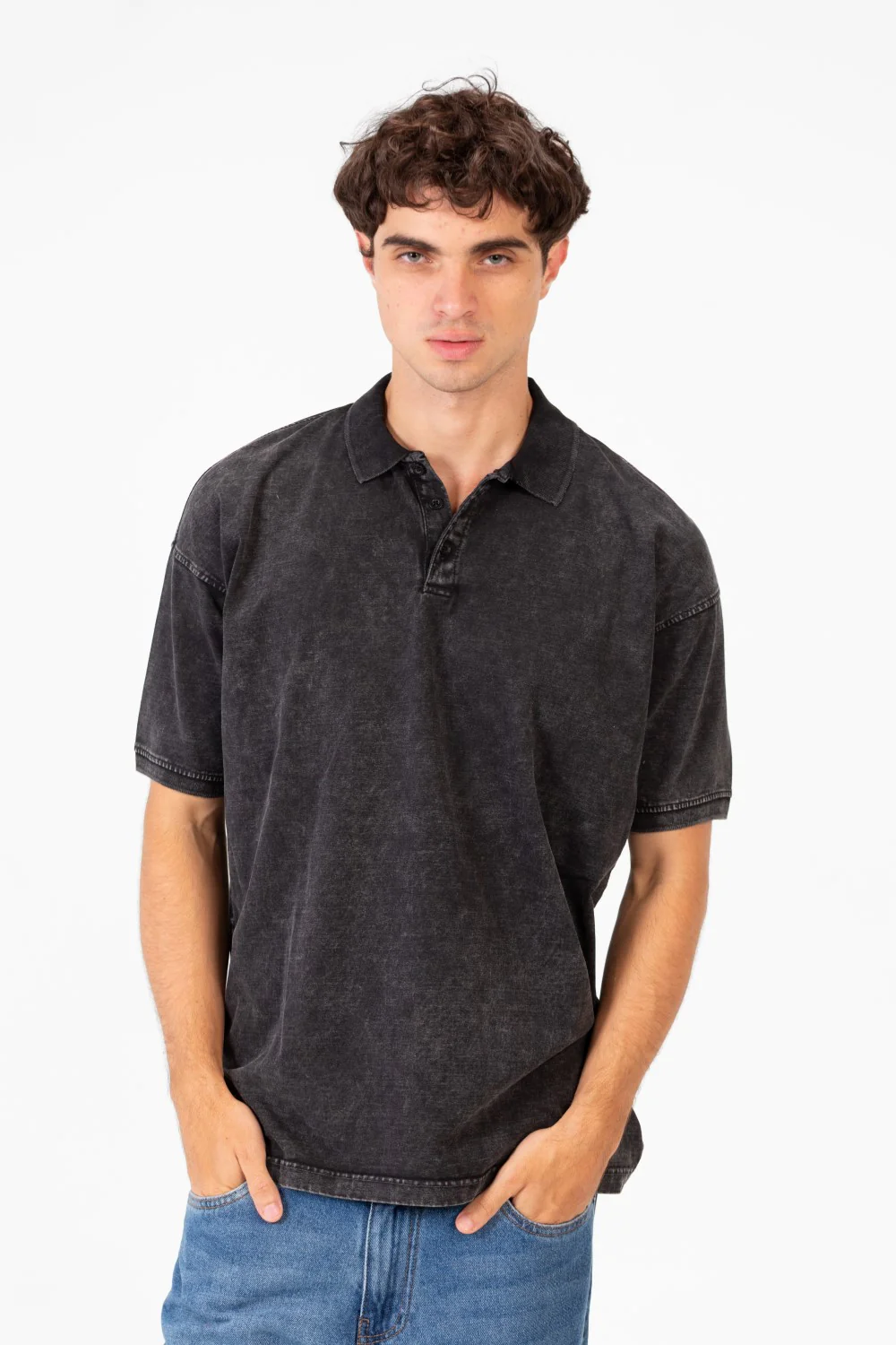Men's Regular Fit Polo T-Shirt With Front Half Buttons And Short Sleeves - Image 5