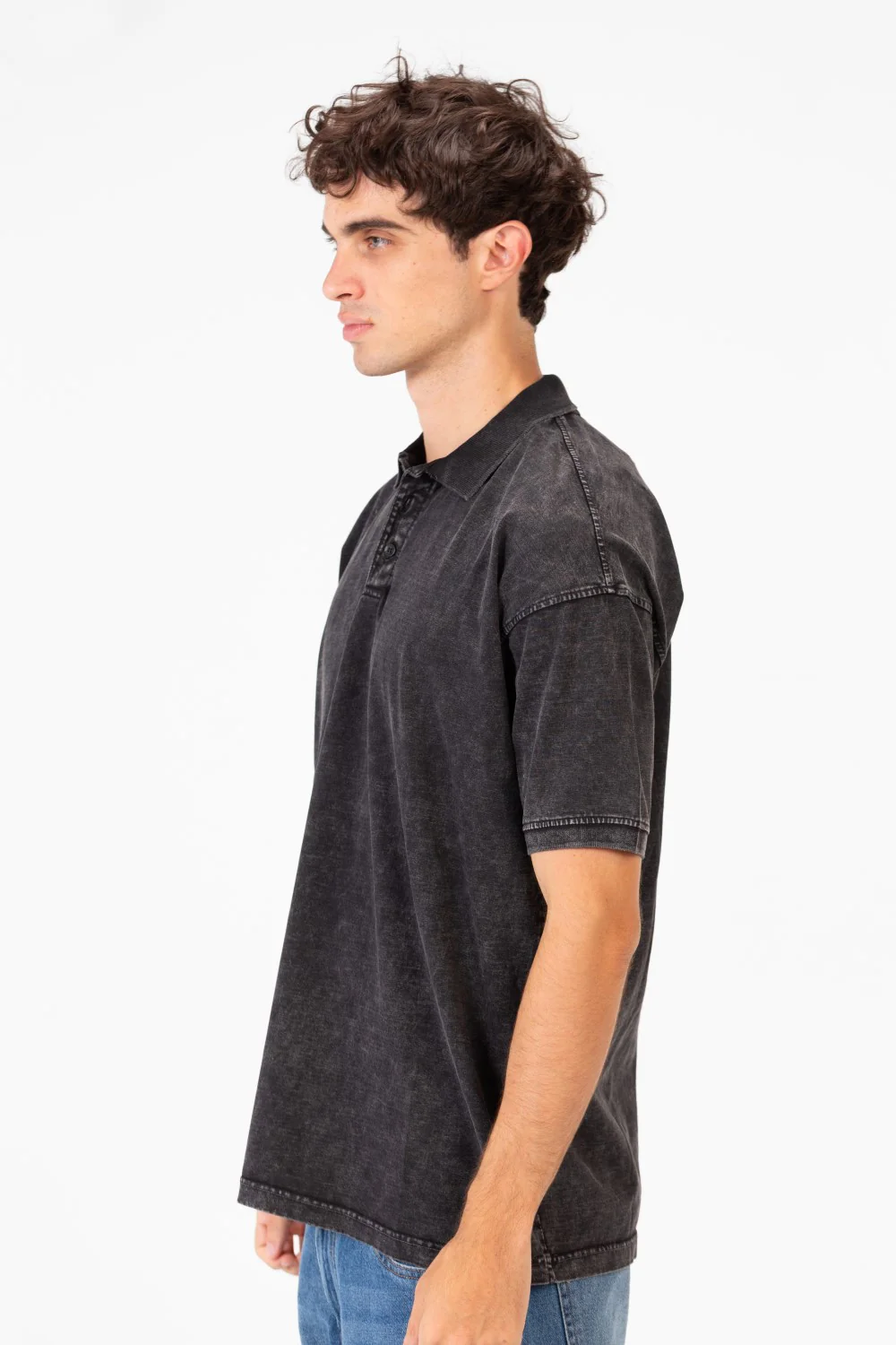 Men's Regular Fit Polo T-Shirt With Front Half Buttons And Short Sleeves - Image 7