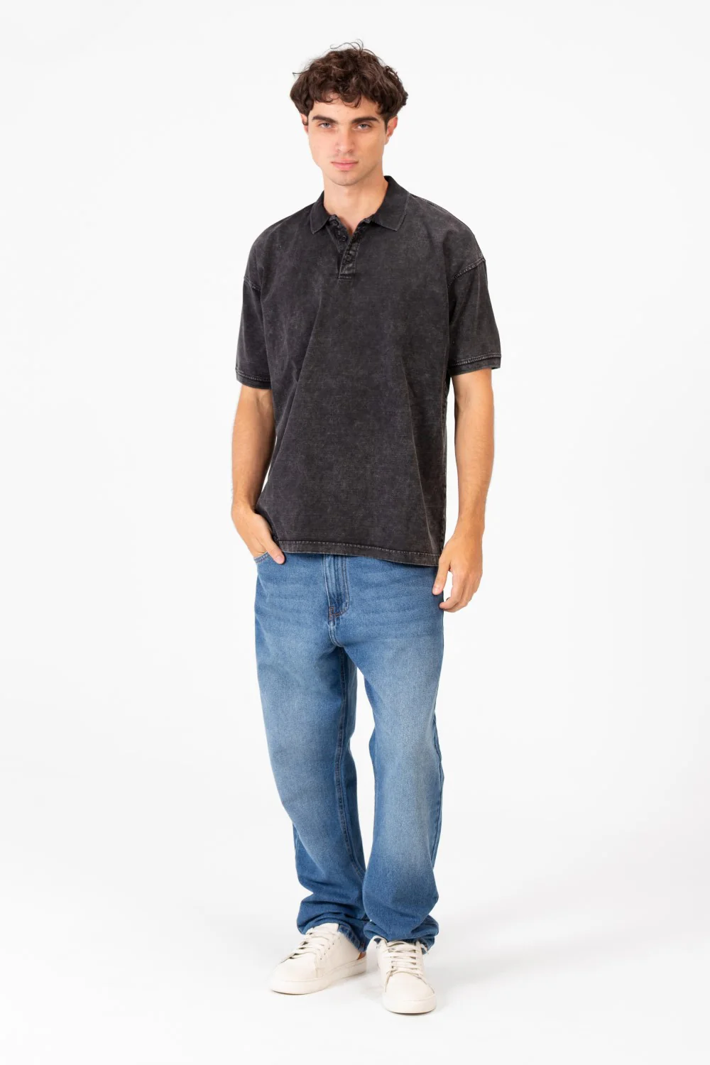 Men's Regular Fit Polo T-Shirt With Front Half Buttons And Short Sleeves - Image 8