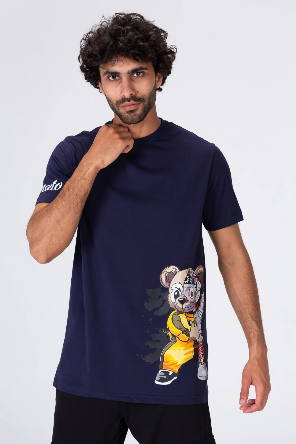 Mens Regular Fit Round Neck Printed T-shirt - Image 6