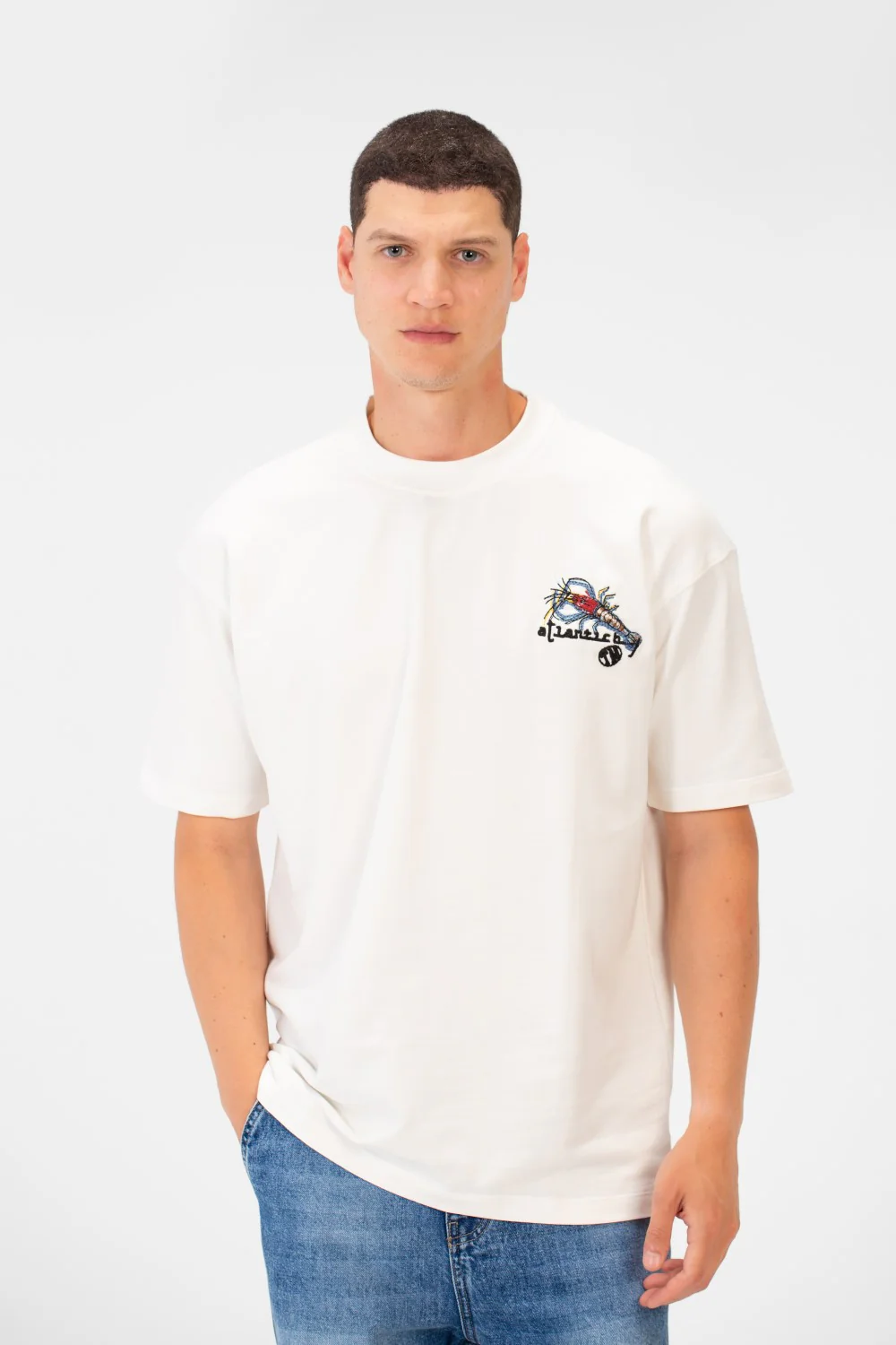Men's Regular Fit Round Neck Short Sleeves Front & Back Printed T-shirt - Image 5