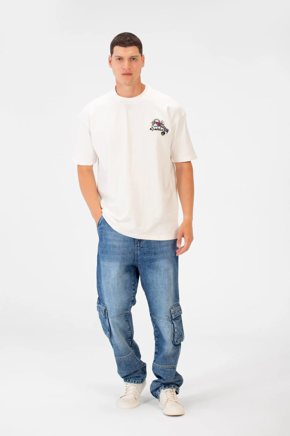 Men's Regular Fit Round Neck Short Sleeves Front & Back Printed T-shirt - Image 8