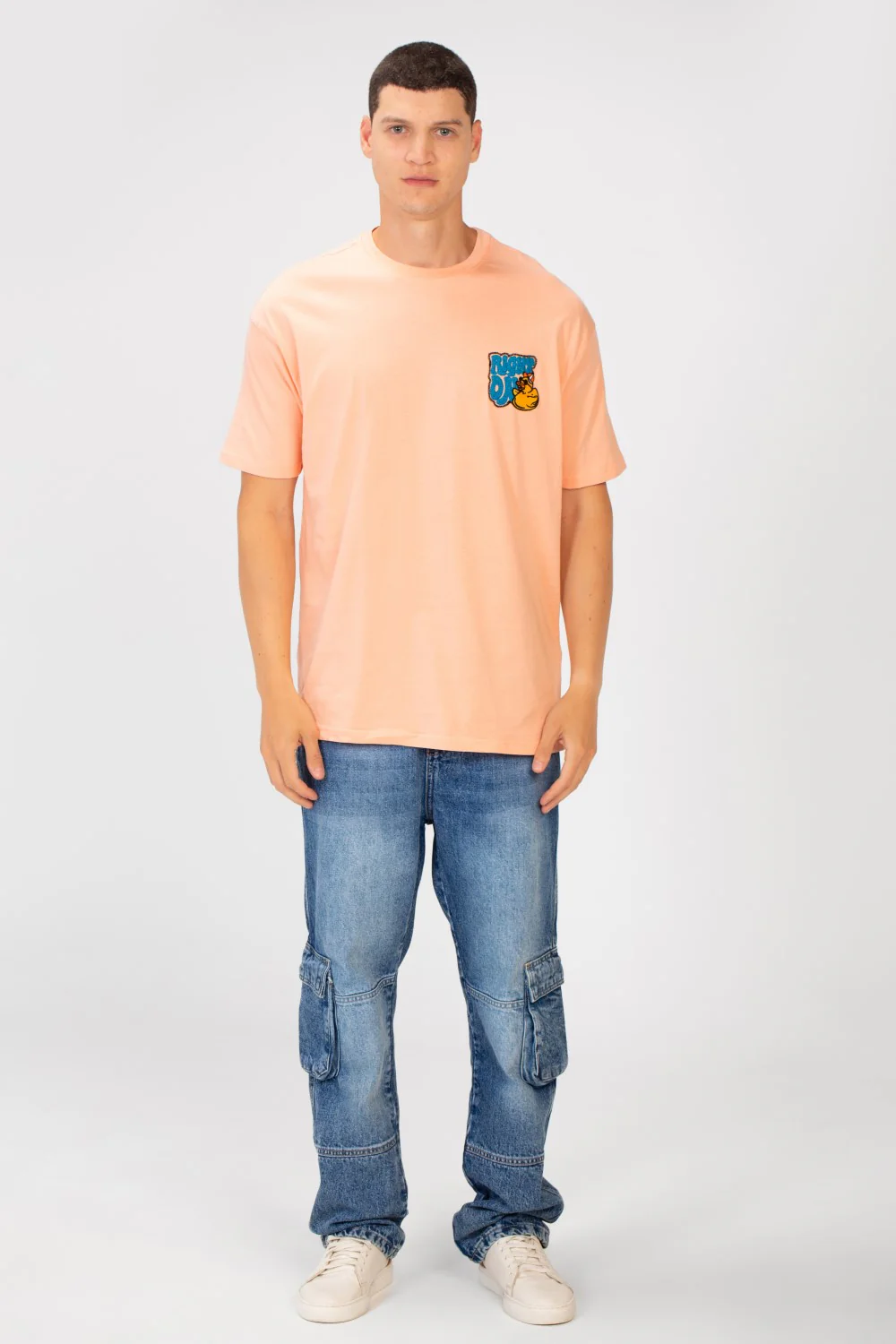 Men's Regular Fit Round Neck Short Sleeves T-shirt With Text & Cartoon Print - Image 8