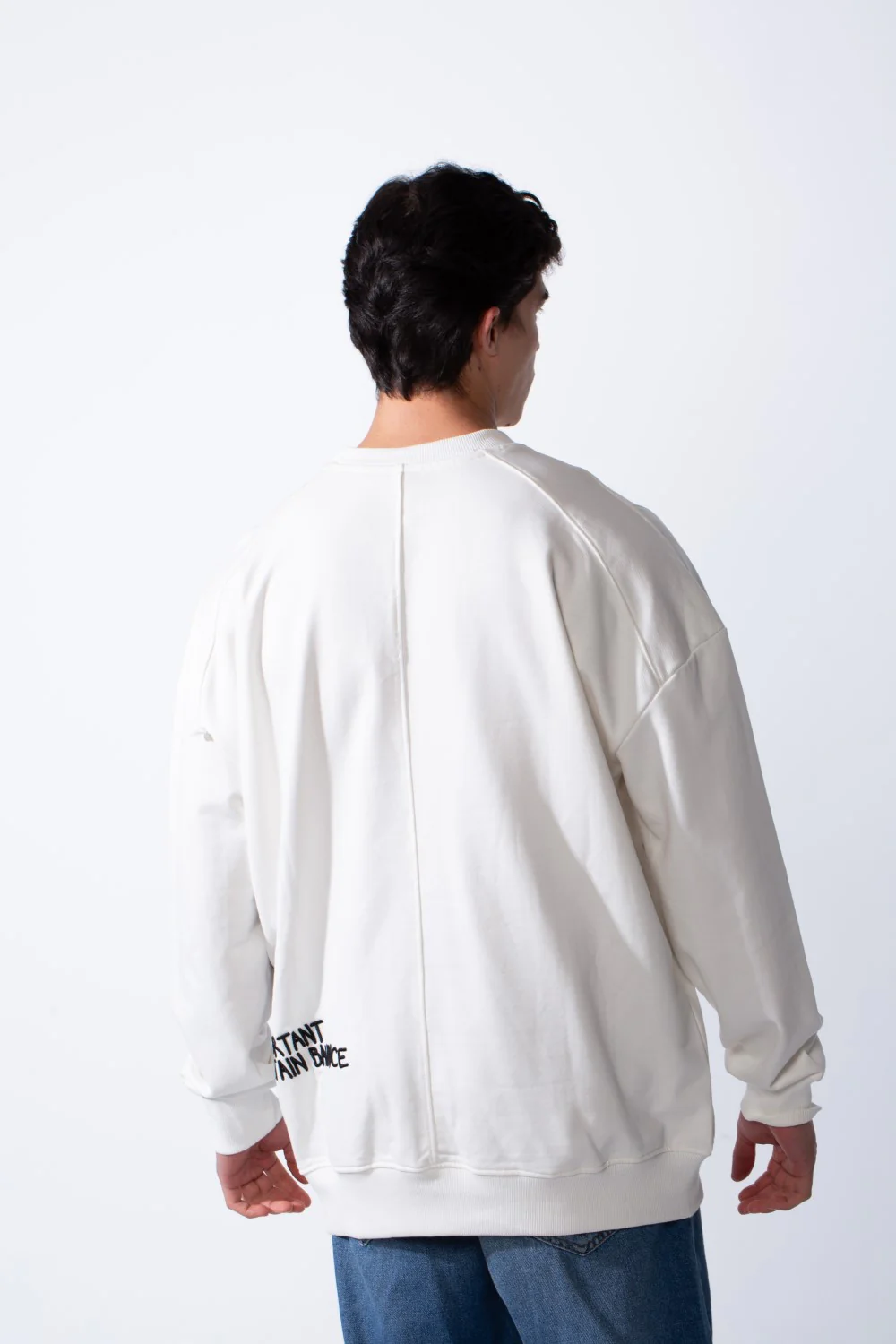 Men's Regular Fit Side Pattern Long Sleeve Crew Neckline Melton Fabric Daily Wear Sweatshirt - Image 10