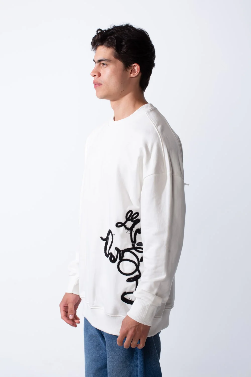 Men's Regular Fit Side Pattern Long Sleeve Crew Neckline Melton Fabric Daily Wear Sweatshirt - Image 12