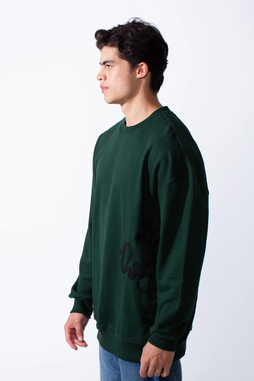 Men's Regular Fit Side Pattern Long Sleeve Crew Neckline Melton Fabric Daily Wear Sweatshirt - Image 7