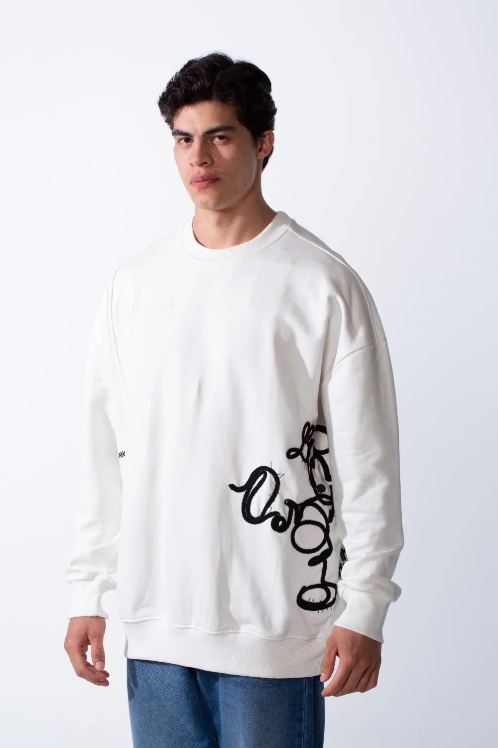 Men's Regular Fit Side Pattern Long Sleeve Crew Neckline Melton Fabric Daily Wear Sweatshirt - Image 9