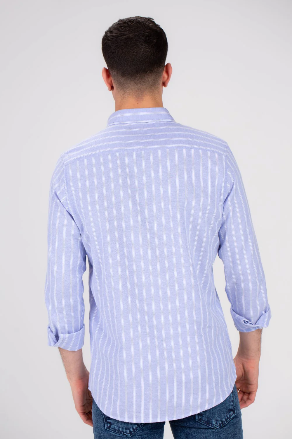 Men's Regular Fit Striped Details Long Sleeves Shirt Crafted From Soft Cotton For All Day Comfort - Image 5
