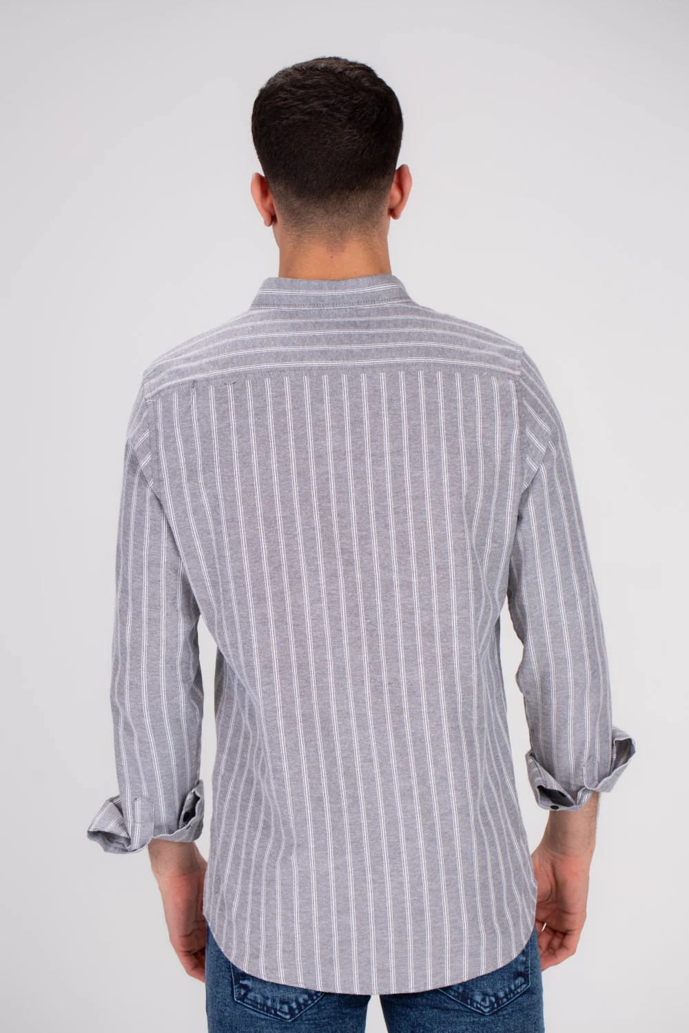 Men's Regular Fit Striped Details Long Sleeves Shirt Crafted From Soft Cotton For All Day Comfort - Image 8