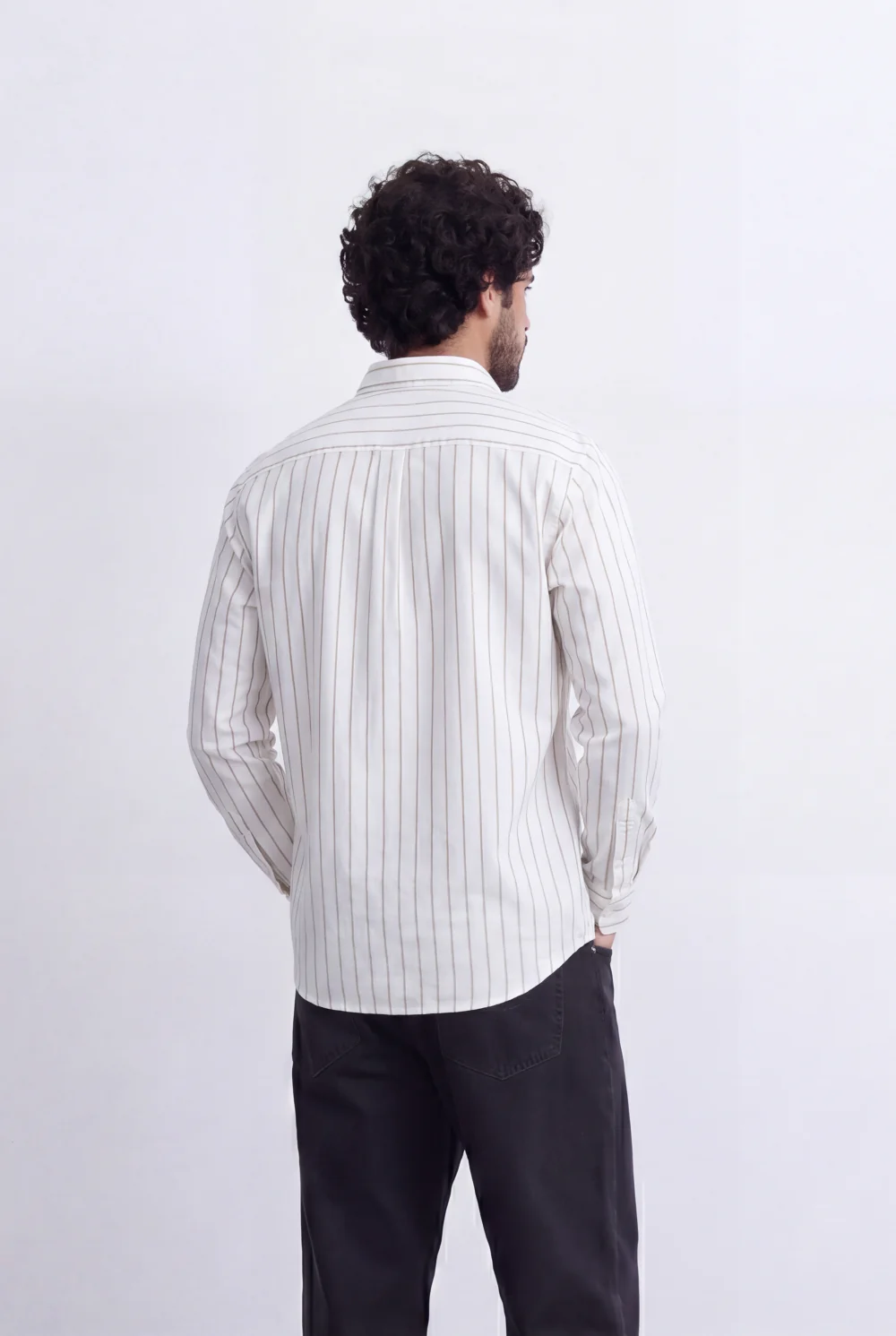 Men's Regular Fit Vertical Stripe Shirt Refined Long Sleeve Design for a Polished Everyday Appearance Tomato Store - Image 10