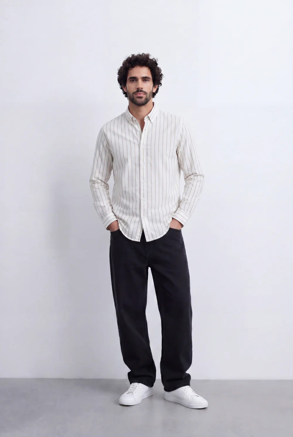 Men's Regular Fit Vertical Stripe Shirt Refined Long Sleeve Design for a Polished Everyday Appearance Tomato Store - Image 11