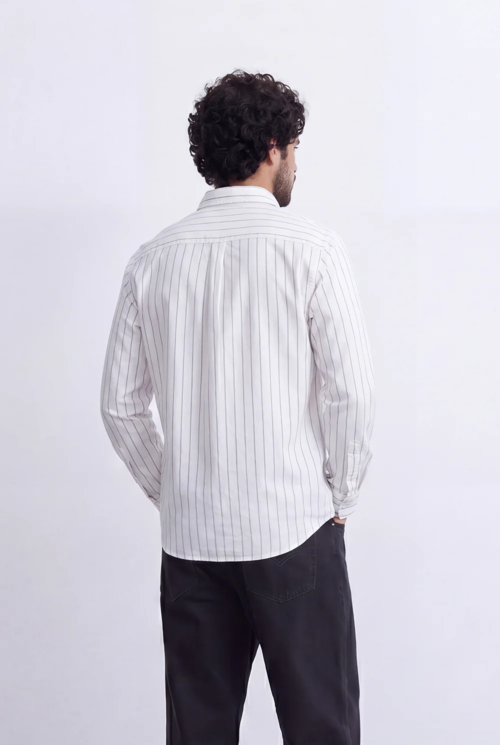 Men's Regular Fit Vertical Stripe Shirt Refined Long Sleeve Design for a Polished Everyday Appearance Tomato Store - Image 2