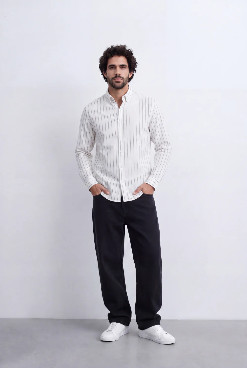 Men's Regular Fit Vertical Stripe Shirt Refined Long Sleeve Design for a Polished Everyday Appearance Tomato Store - Image 3