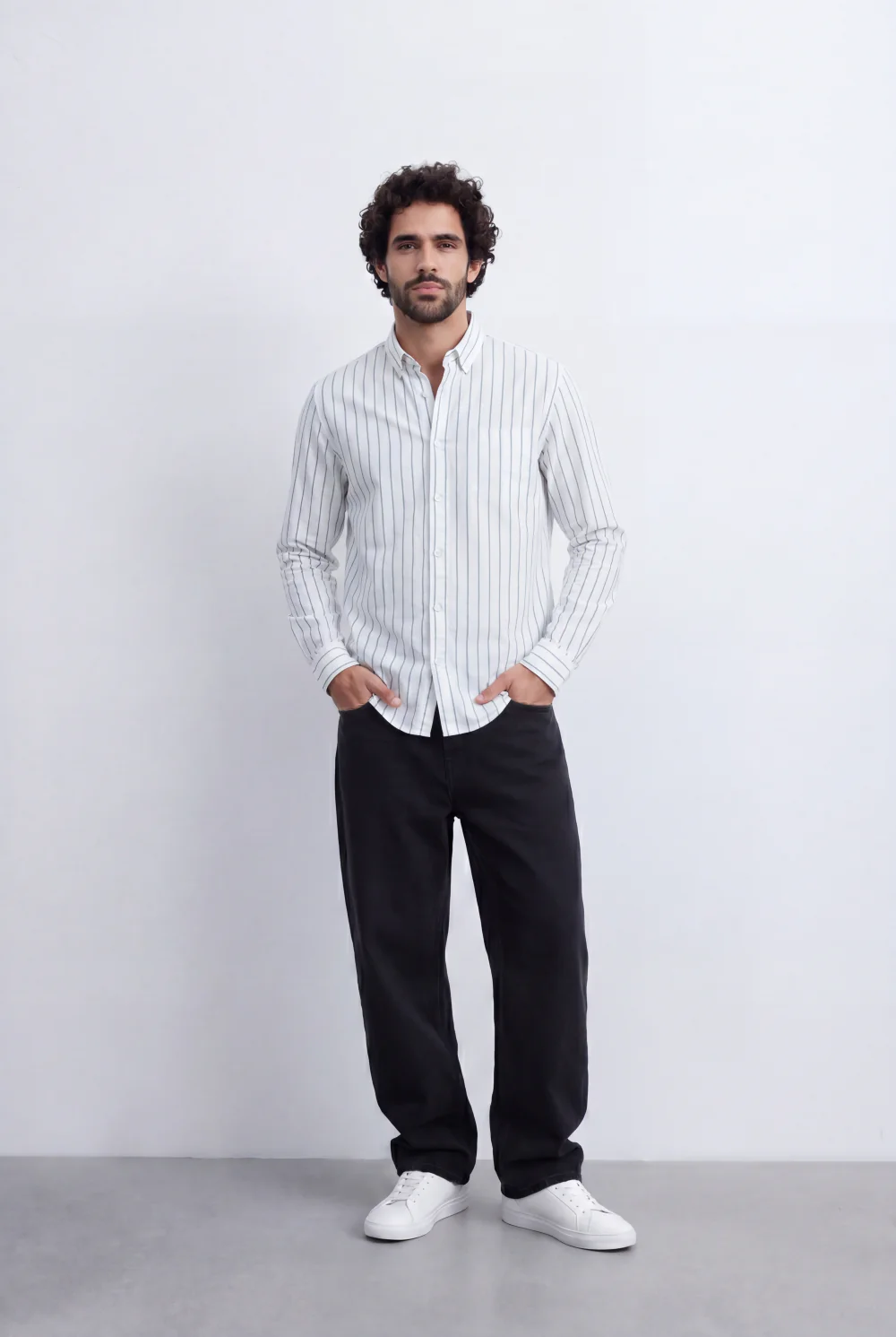 Men's Regular Fit Vertical Stripe Shirt Refined Long Sleeve Design for a Polished Everyday Appearance Tomato Store - Image 6