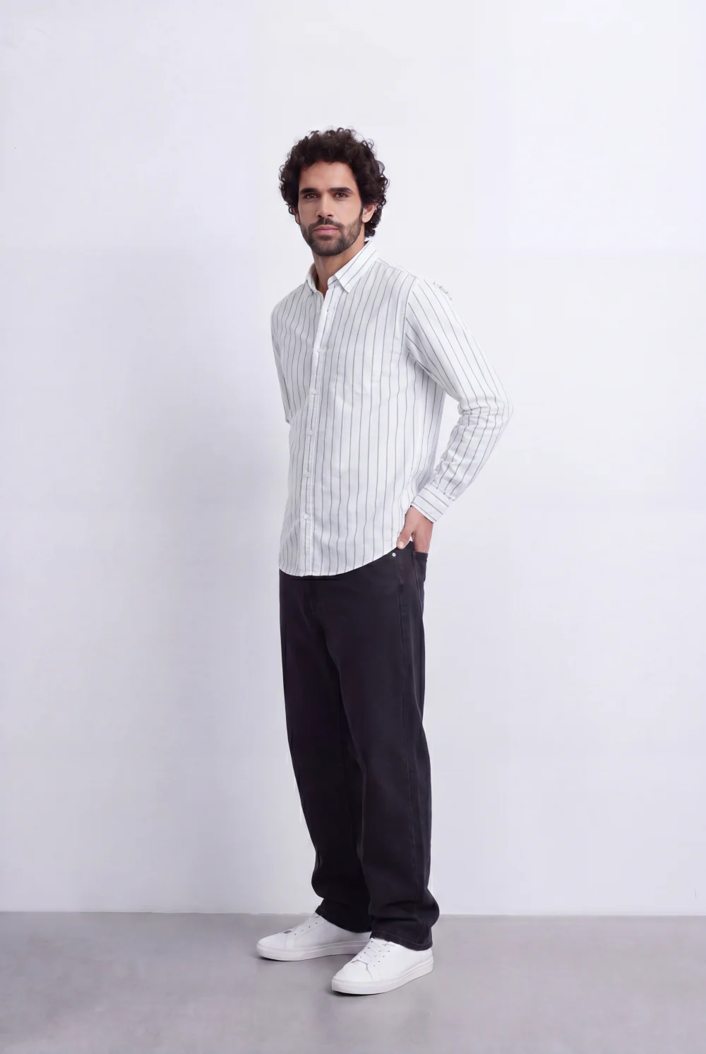 Men's Regular Fit Vertical Stripe Shirt Refined Long Sleeve Design for a Polished Everyday Appearance Tomato Store - Image 8