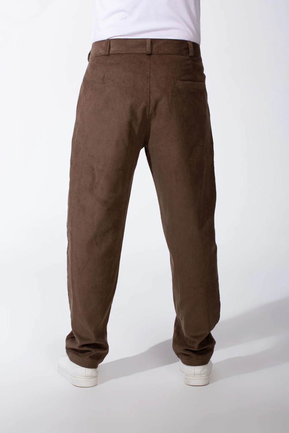 Men's Ribbed Fabric Standard Waistband With Belt Loops Simple Side Pockets Daily Look Pants - Image 6