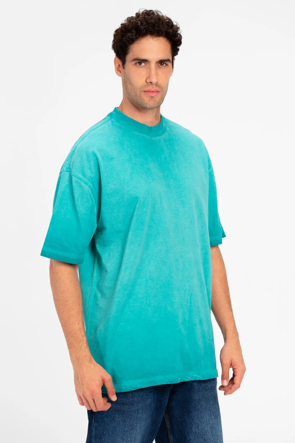 Men's Round Basic Oversized Half Sleeve T-Shirt - Image 3