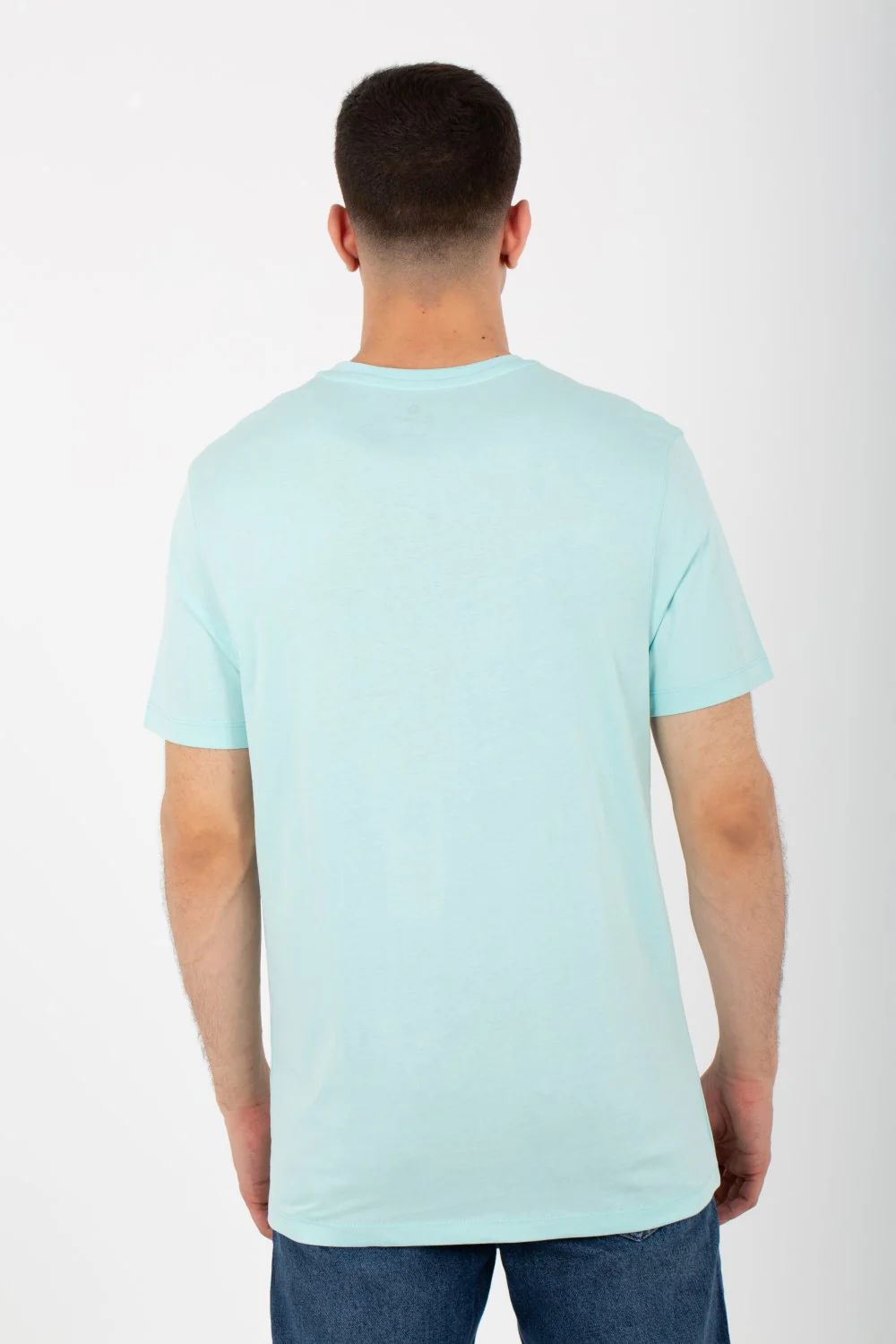 Mens Round Half Sleeves Melton Material T-Shirt Printed On The Front - Image 5