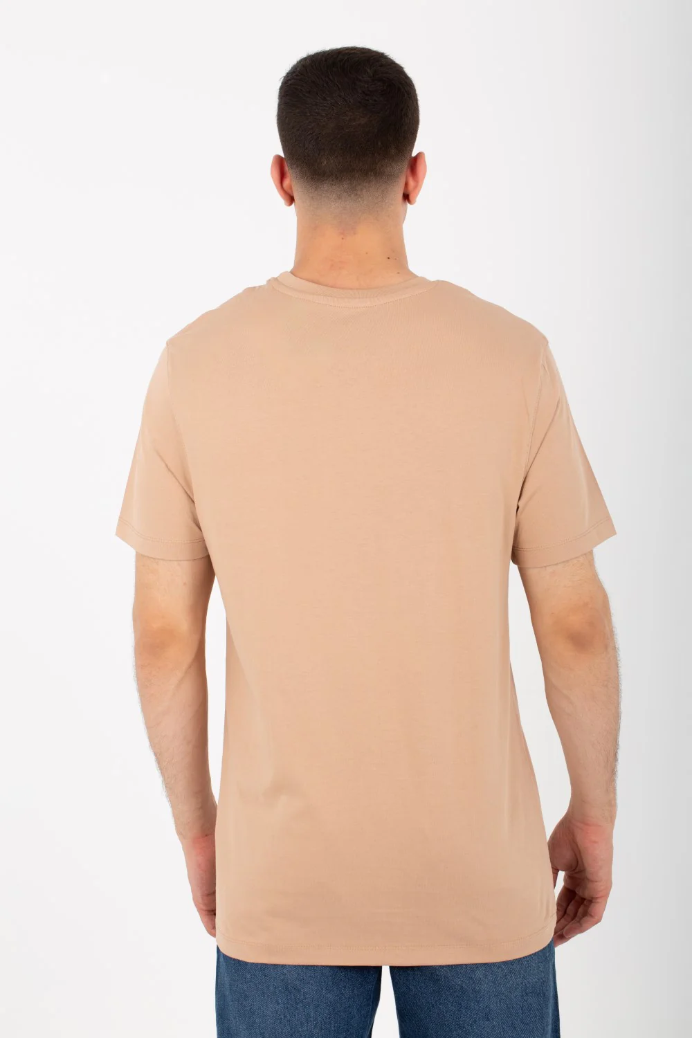 Mens Round Half Sleeves Melton Material T-Shirt Printed On The Front - Image 8