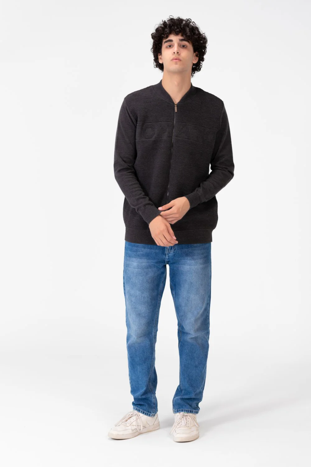 Men's Round Neck Cotton Knit Zippers Pullover - Image 3
