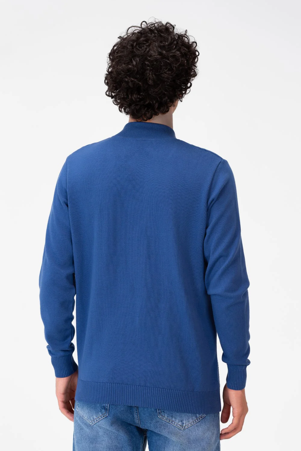 Men's Round Neck Cotton Knit Zippers Pullover - Image 8