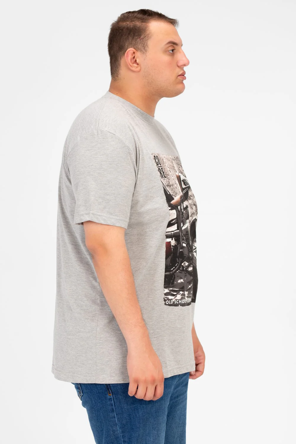 Men's Round Neck Graphic Print Short Sleeve Big Size T-Shirt - Image 11