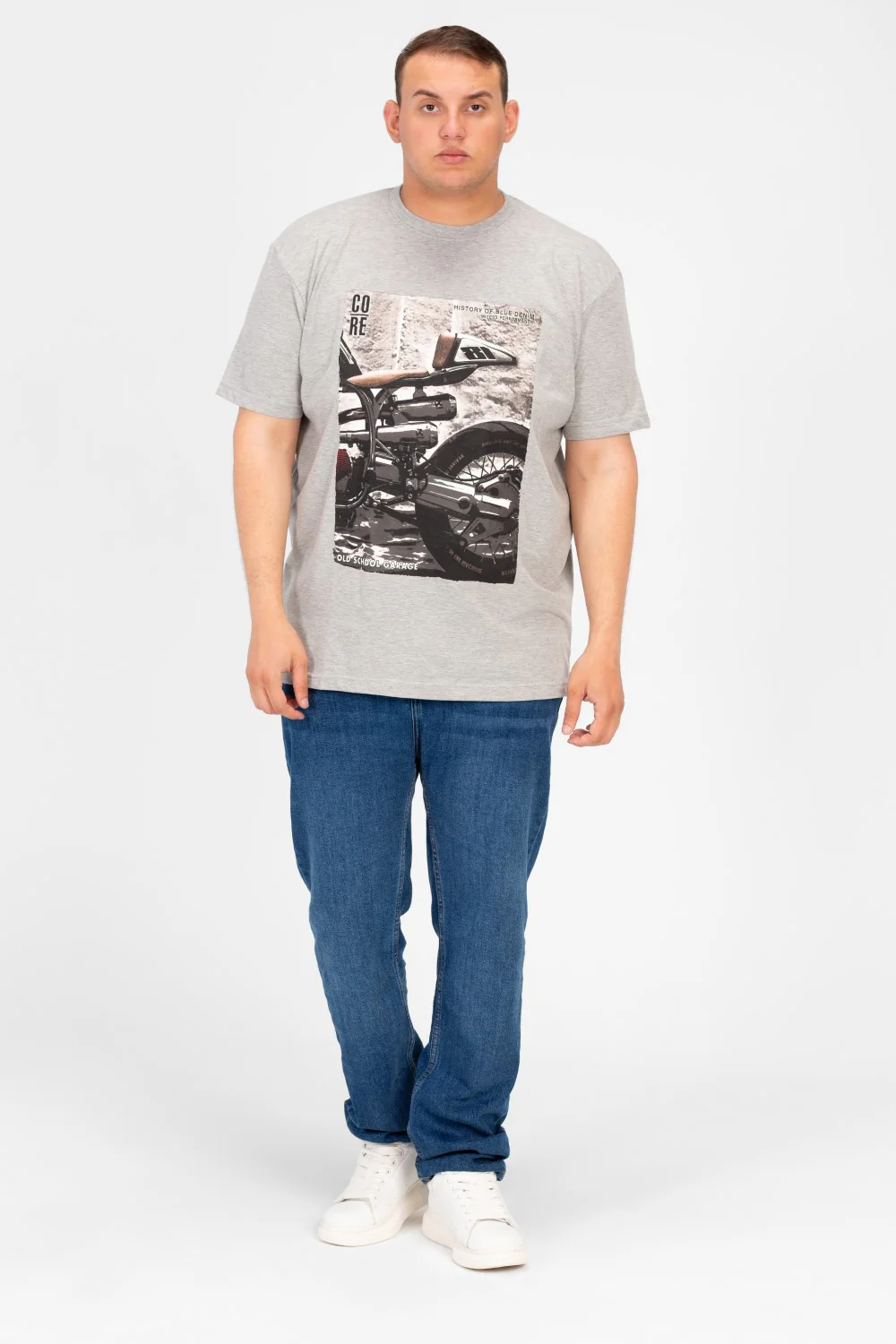 Men's Round Neck Graphic Print Short Sleeve Big Size T-Shirt - Image 12