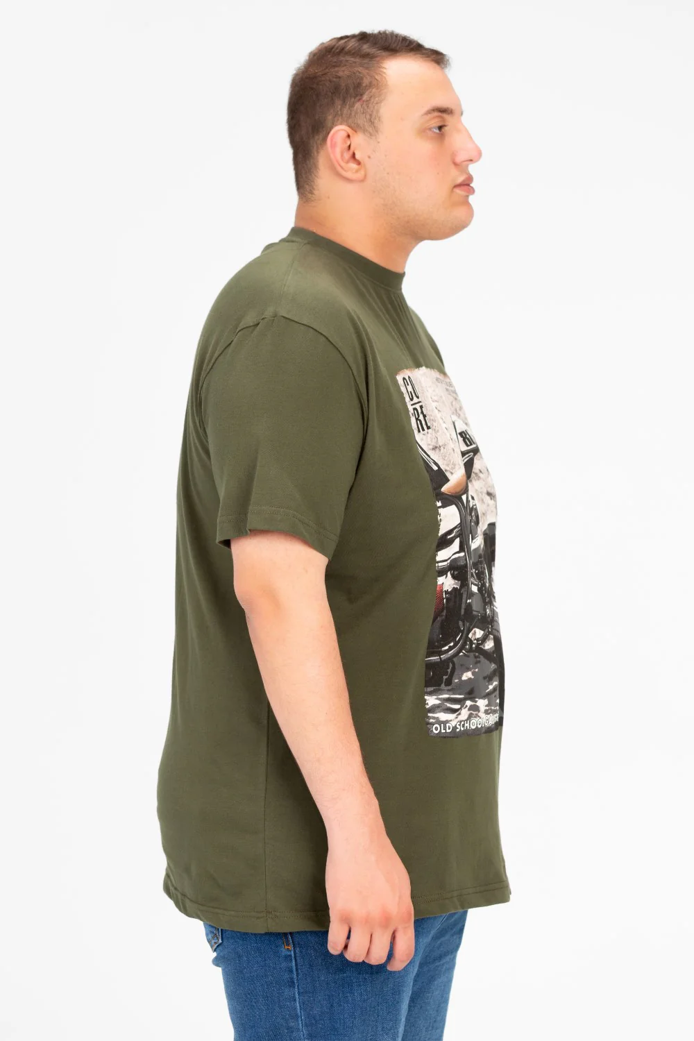 Men's Round Neck Graphic Print Short Sleeve Big Size T-Shirt - Image 7