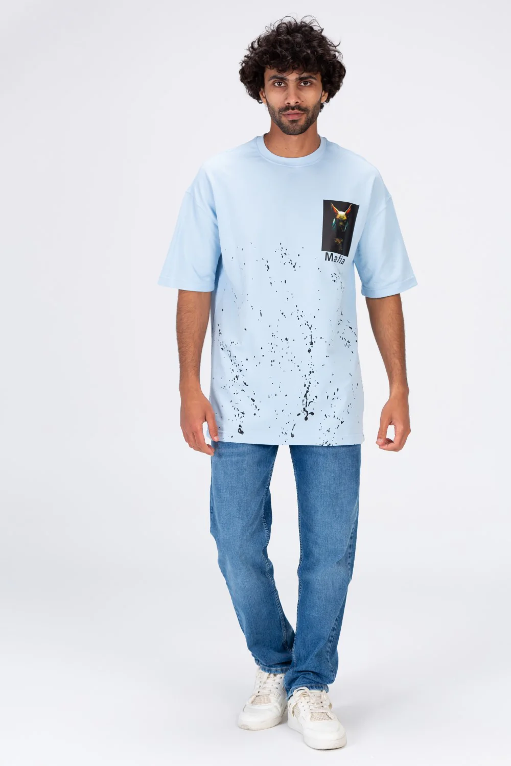 Mens Round Neck Half Sleeve T-shirt With Mafia Print And A Modern Cut - Image 4