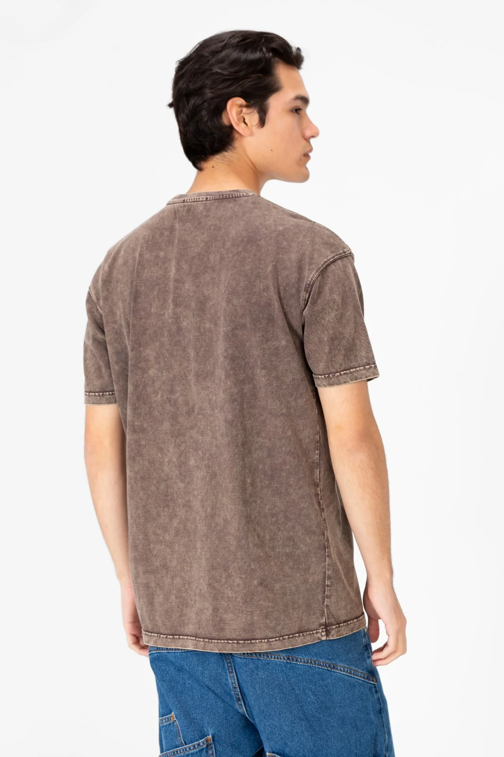 Men's Round Neck Half Sleeve Washed T-Shirt - Image 2