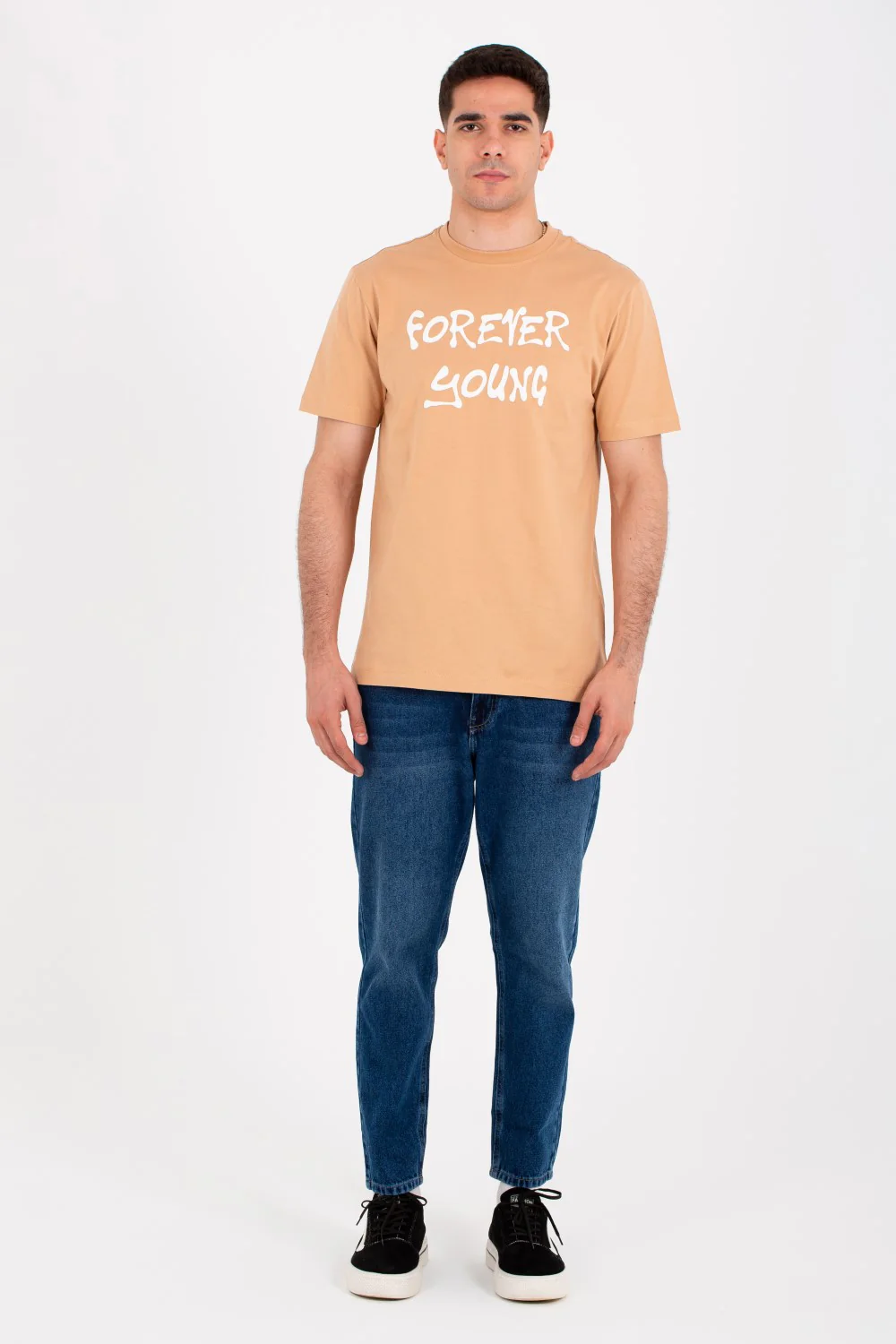 Mens round neck half sleeves T-shirt with front and back print - Image 3
