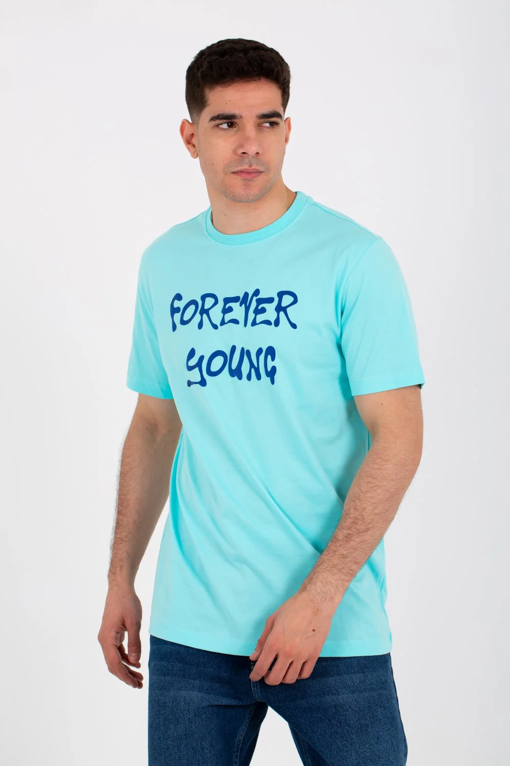 Mens round neck half sleeves T-shirt with front and back print - Image 6