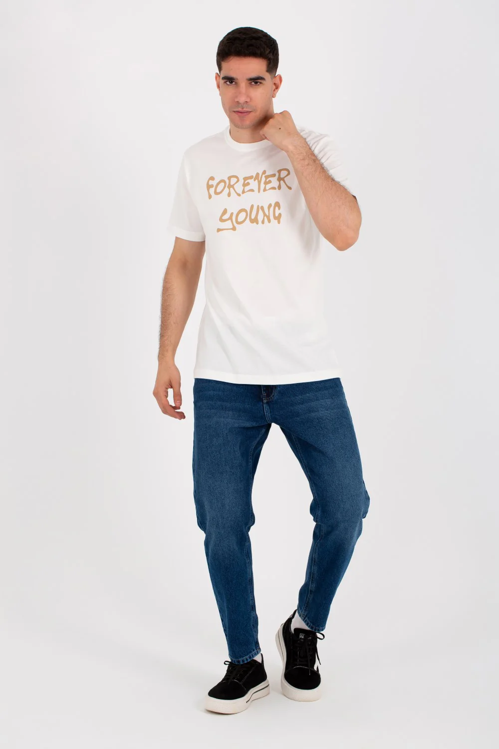Mens round neck half sleeves T-shirt with front and back print - Image 7