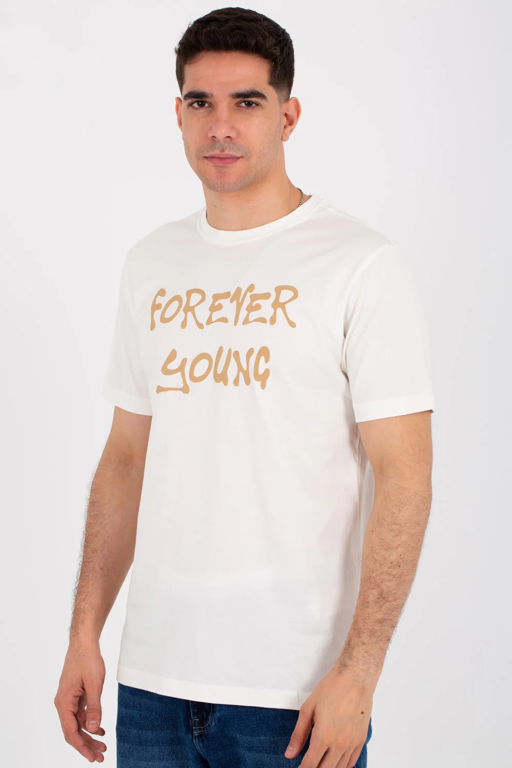 Mens round neck half sleeves T-shirt with front and back print - Image 9