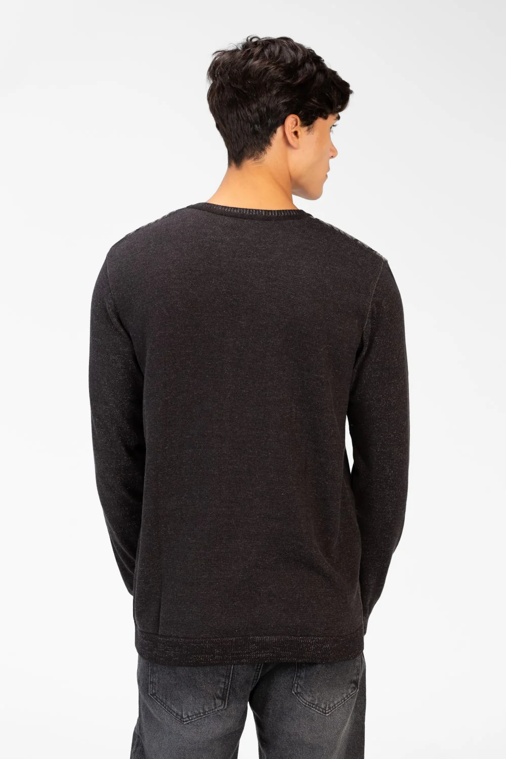 Men's Round Neck Jakar Pullover In Cotton Material - Image 2