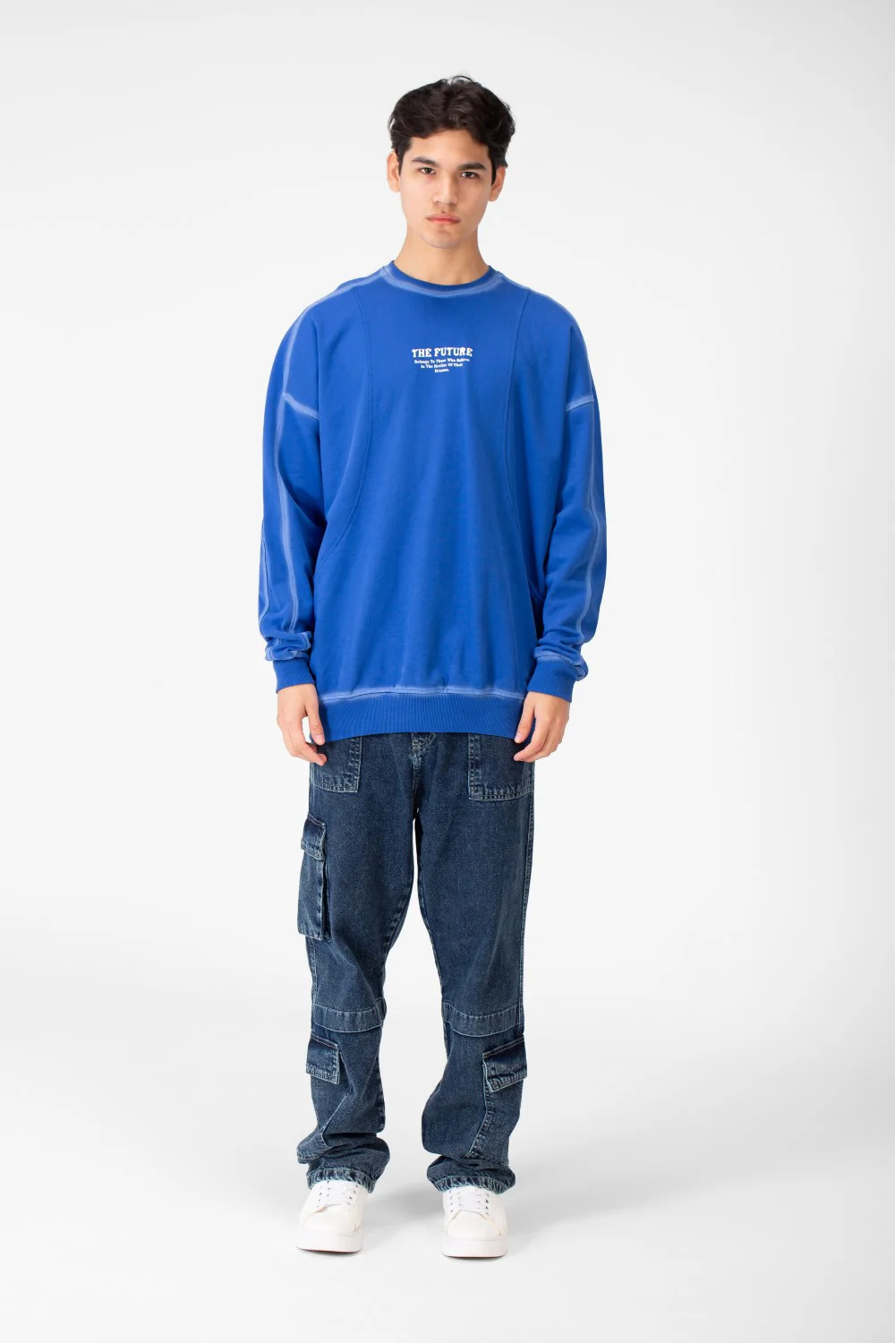 Men's Round Neck Oversize Sweatshirt In Modern Cut - Image 4
