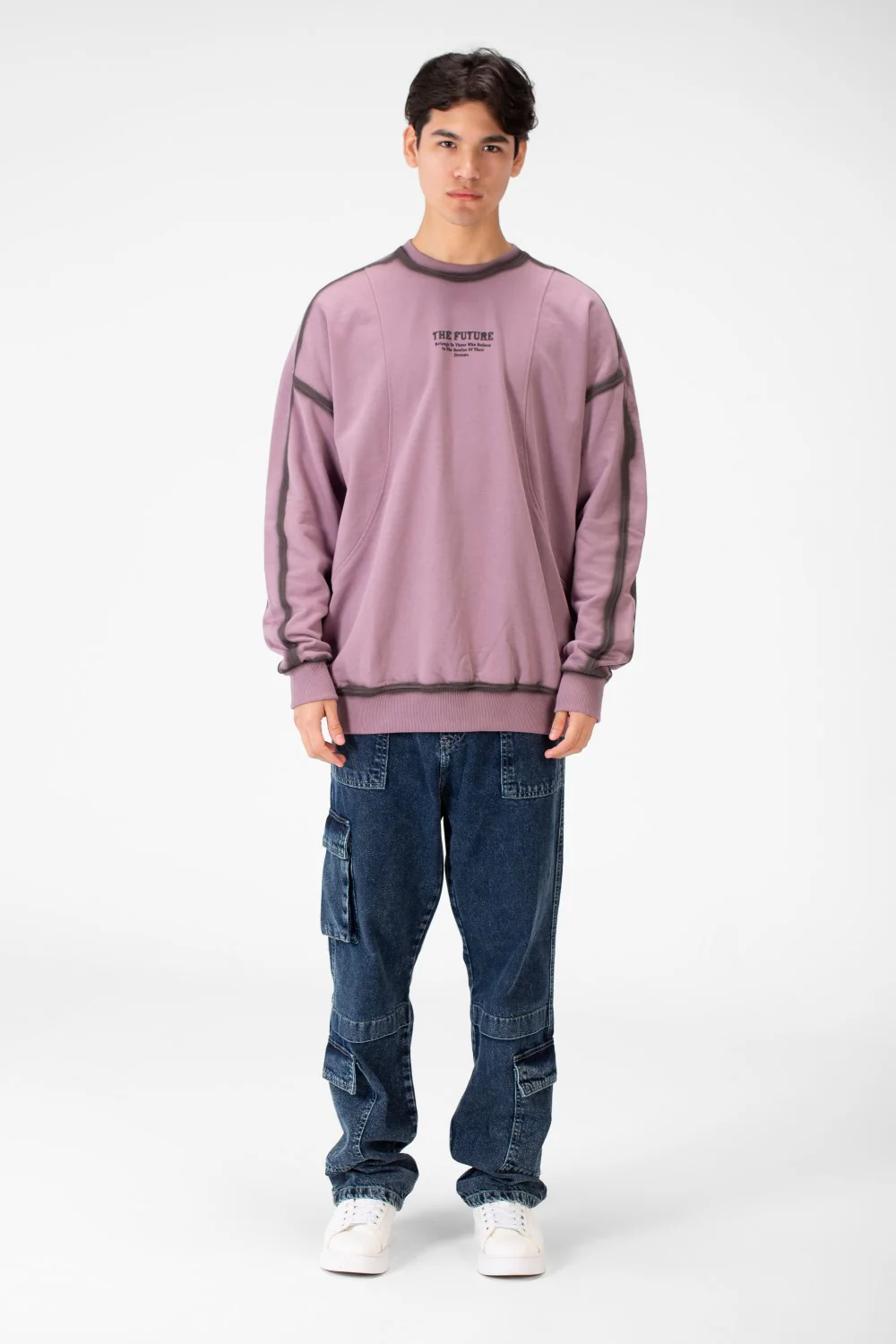 Men's Round Neck Oversize Sweatshirt In Modern Cut - Image 8