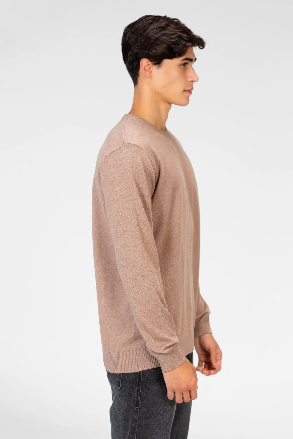 Men's Round Neck Plain Pullover With Long Sleeves - Image 3