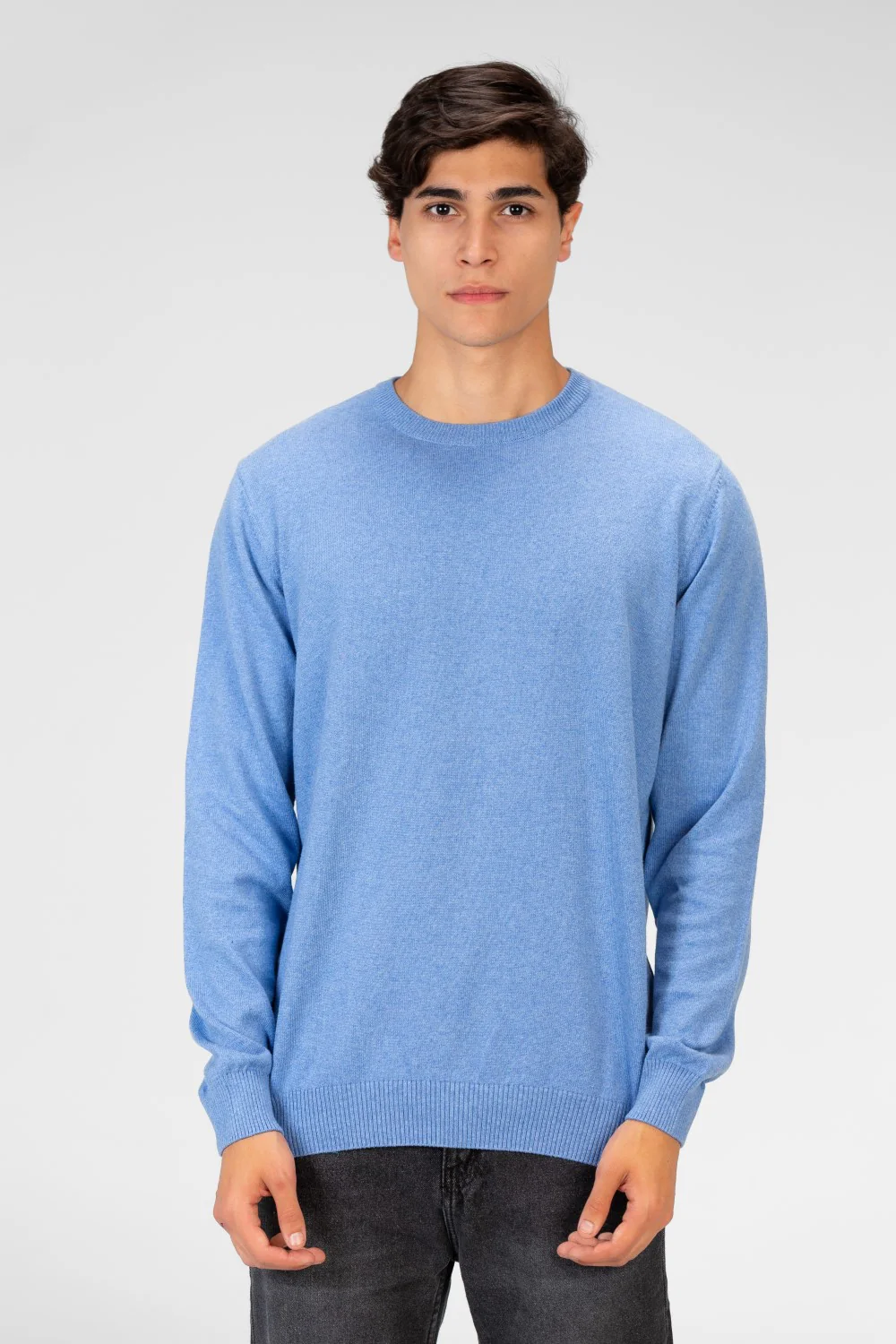 Men's Round Neck Plain Pullover With Long Sleeves - Image 5