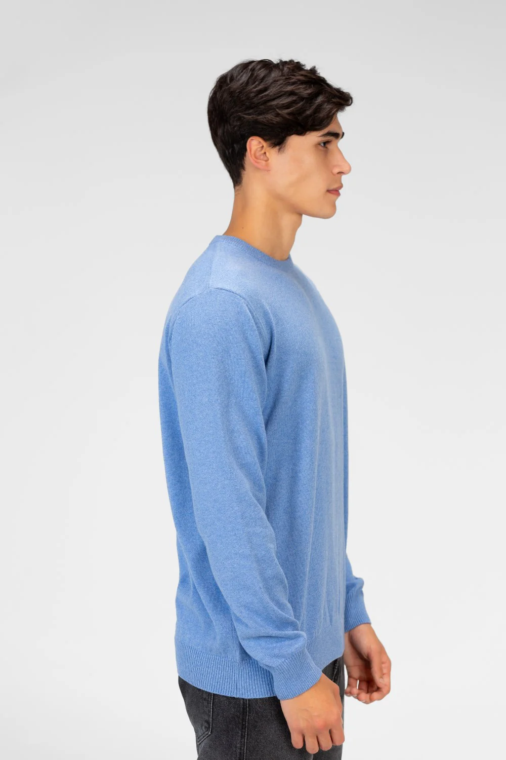 Men's Round Neck Plain Pullover With Long Sleeves - Image 7