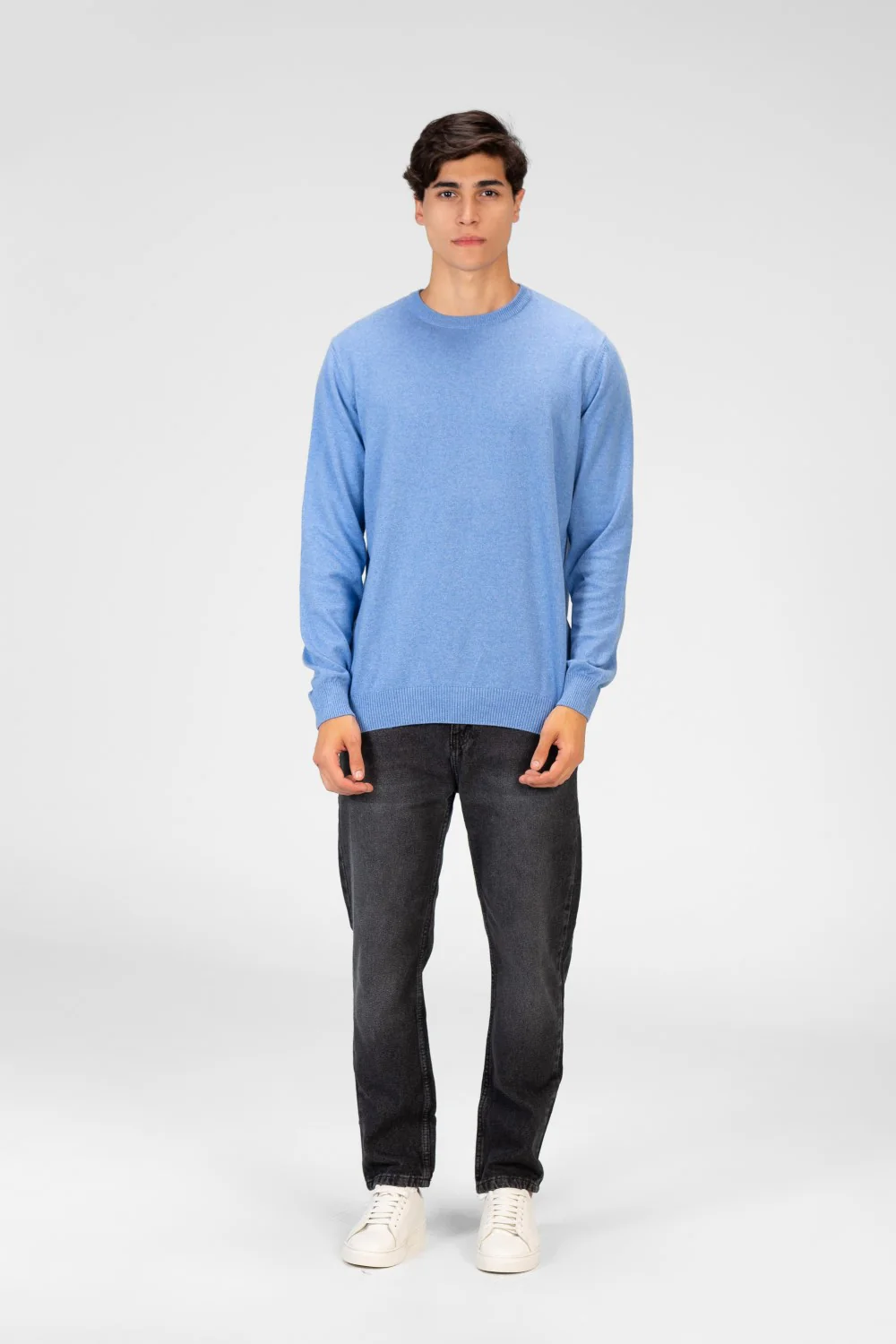 Men's Round Neck Plain Pullover With Long Sleeves - Image 8