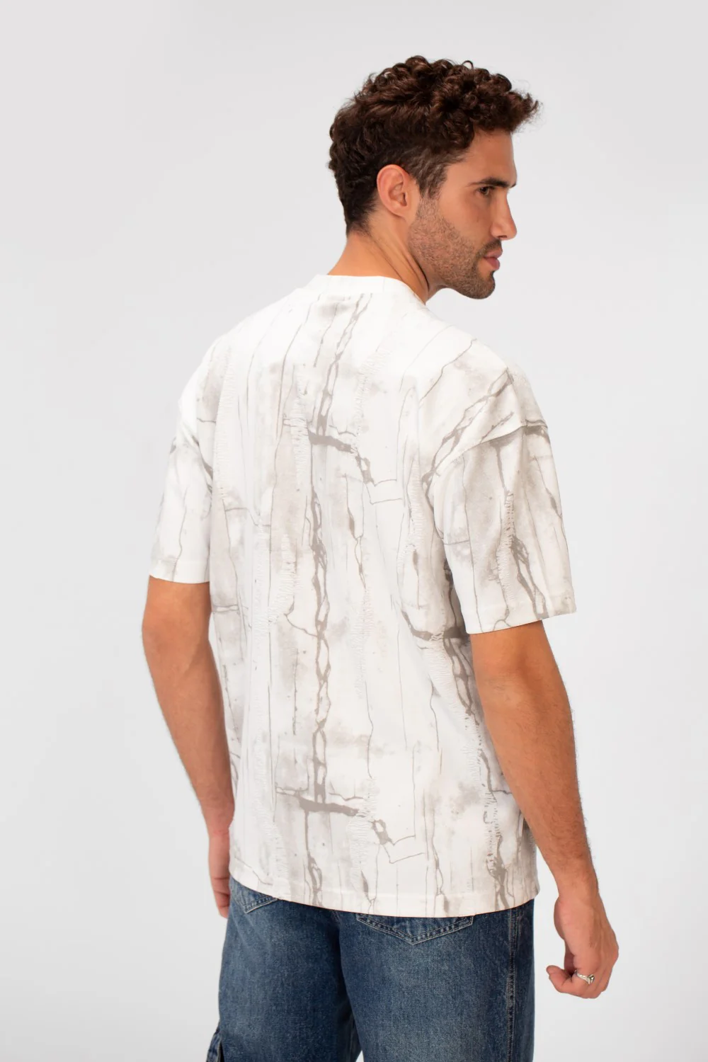 Men's Round Neck Printed Oversized Short Sleeve T-Shirt - Image 10