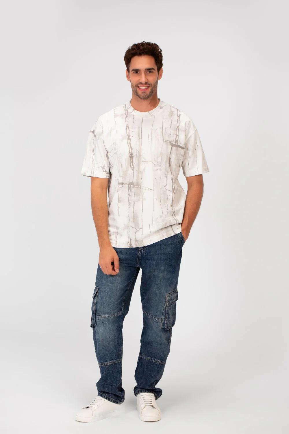 Men's Round Neck Printed Oversized Short Sleeve T-Shirt - Image 12