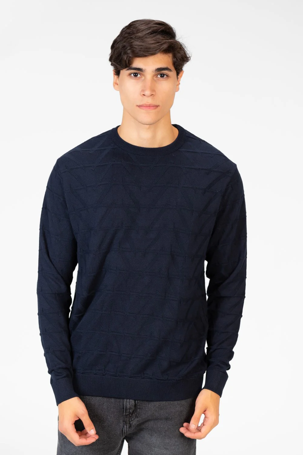 Men's Round Neck Pullover With Long Sleeves - Image 9