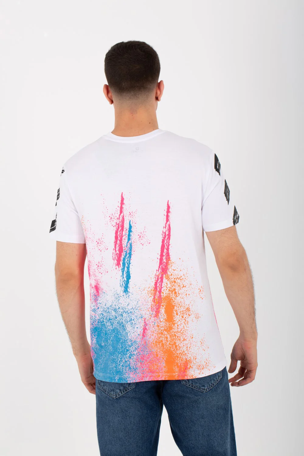 Mens Round Neck Short Sleeves T-shirt With Tomato Print And Colors On The Front And Back - Image 8
