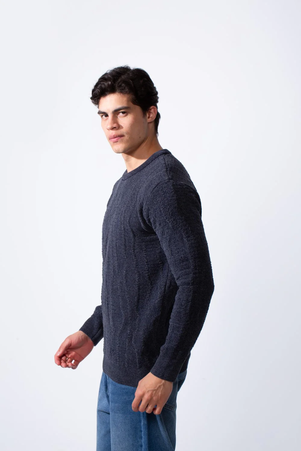 Men's Round Neck Slim Fit Soft Textured Knitted Pullover - Image 11